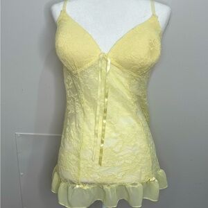 APT. 9 Yellow Lace Babydoll Lingerie XXL Soft Girl Y2K